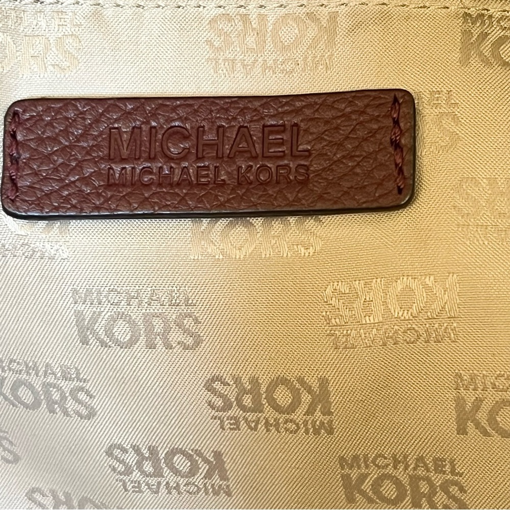 Michael Kors Burgundy Leather Charm Tassel Hobo Bag - Picture 10 of 13